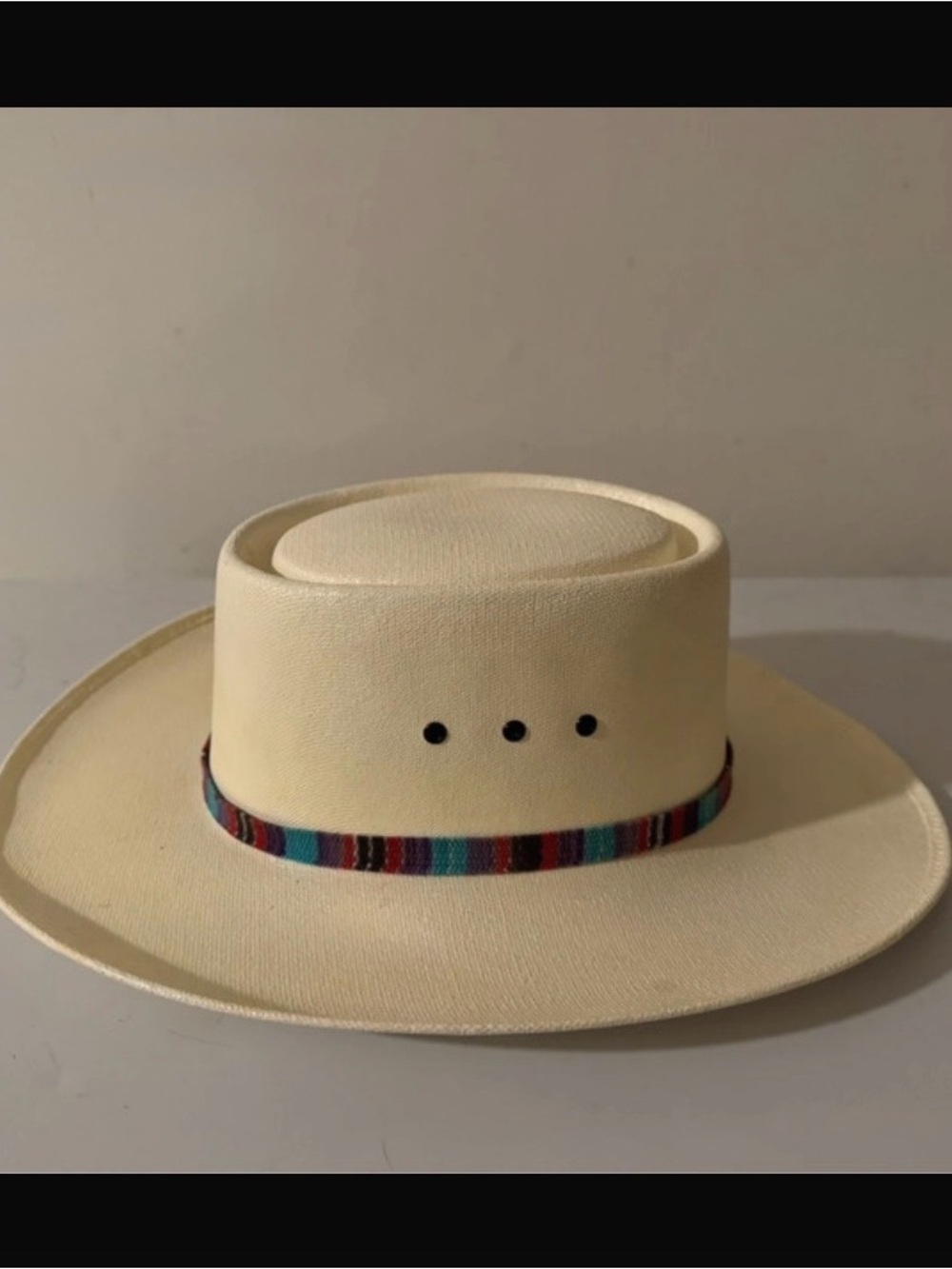 Women’s Cream Rancher Straw Hat with Multicolor Band